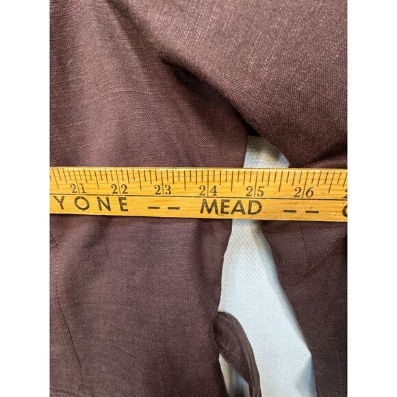 Larry Levine Women's Linen Blazer Size 20W Brown Two Button Belted Stretch - Picture 6 of 13